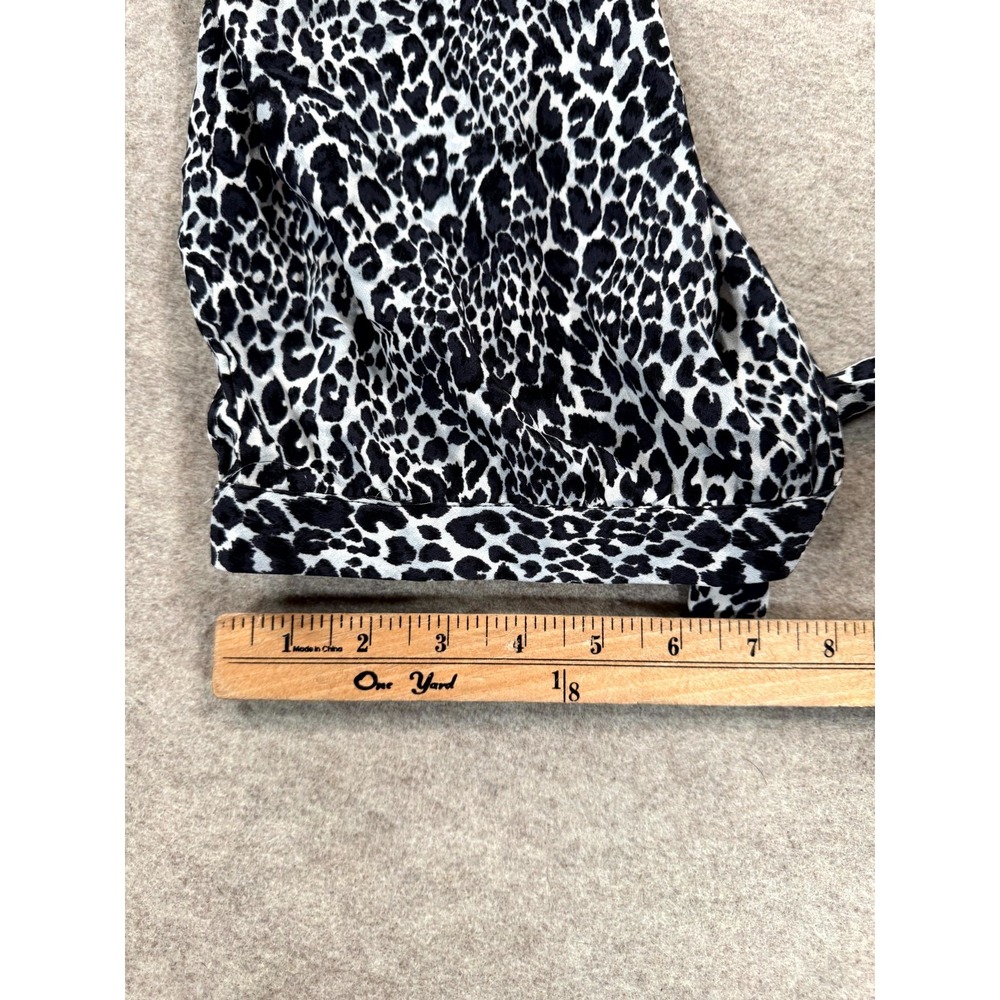 Catherines Blouse Shirt Womens 5X Black White Animal Print Casual Button Front - Picture 14 of 14